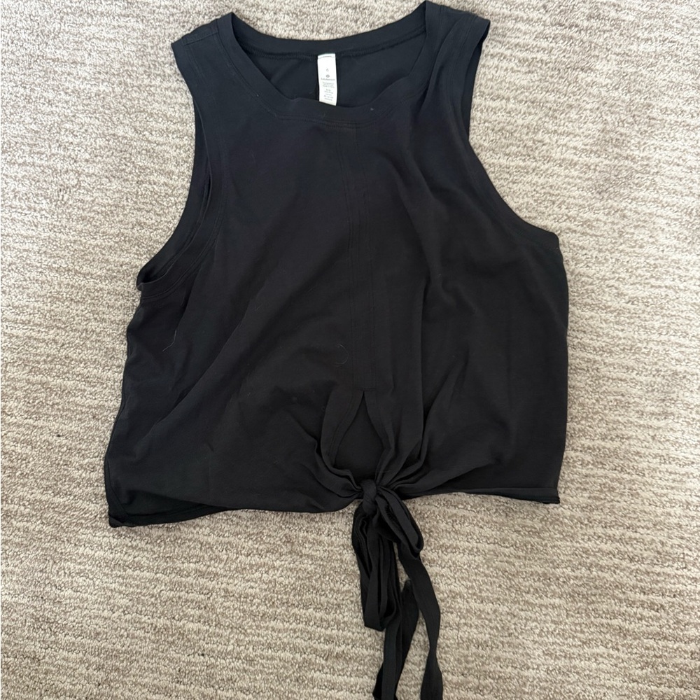 Lululemon Athletica Black Tie-Front Tank Top